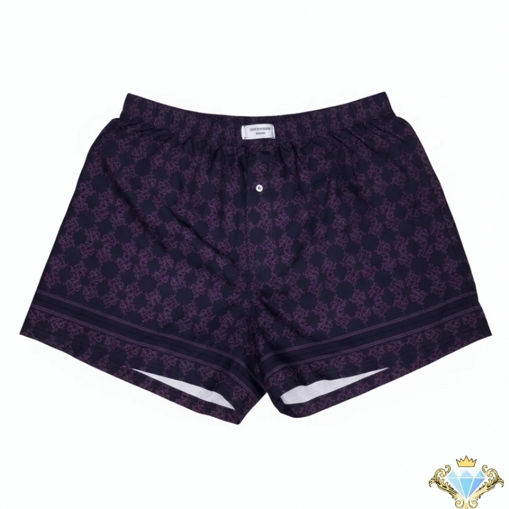 SHEIN Sumwon Men's Mid-Length Boxer Shorts - Size Large Geometric Pattern Lounge